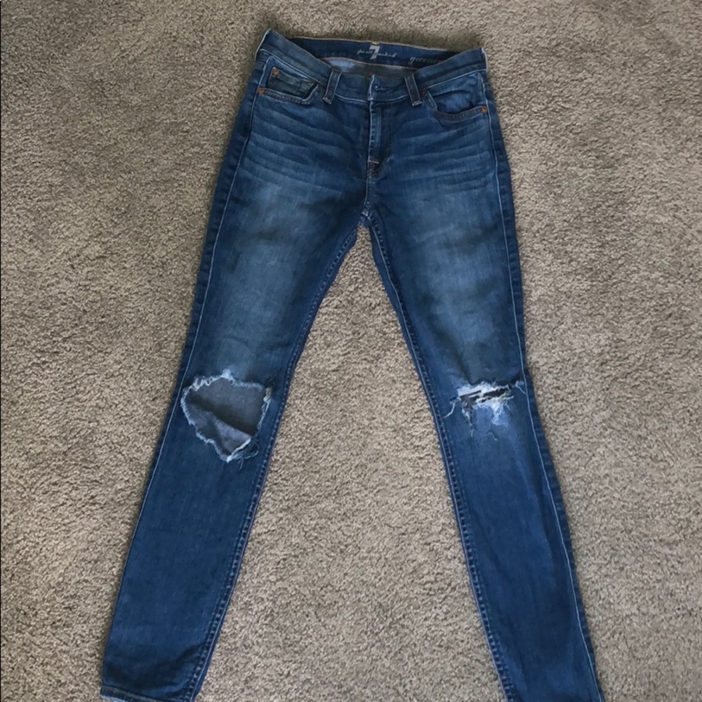 jeans ripped in the knees